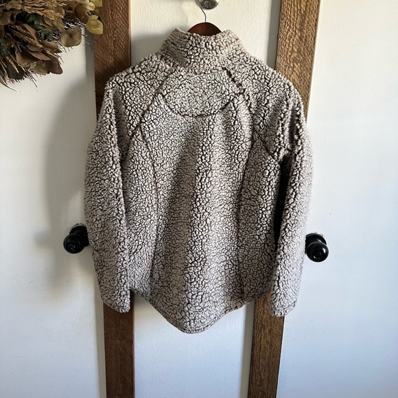 Cozy Sherpa Brown Long Sleeve Pullover 1/4 Zip Women's Small Size Cozy Warm - Picture 9 of 14